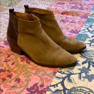 Madewell Cait two-tone suede and leather boots